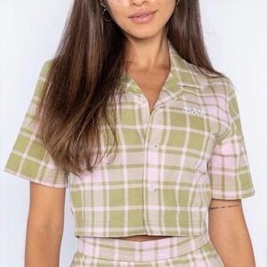 BSR By Samii Ryan My Way Plaid Crop Button Down